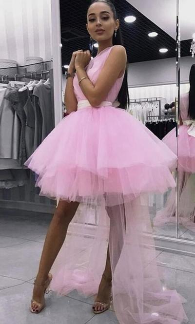 Charming Short Pink Tulle Homecoming Dress