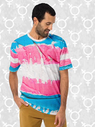 Transgender Flag all over Print T-shirt