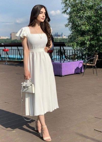 Fashion Vintage Ivory Tea Length Party Dresses