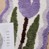 Purple Tulip Orange Daisy Flower Floral Cozy Nature Bedroom Rugs Carpets Bathroom Mats Decor - Thumbnail 5