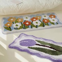 Purple Tulip Orange Daisy Flower Floral Cozy Nature Bedroom Rugs Carpets Bathroom Mats Decor - Thumbnail 6
