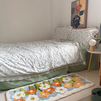 Purple Tulip Orange Daisy Flower Floral Cozy Nature Bedroom Rugs Carpets Bathroom Mats Decor - Thumbnail 8