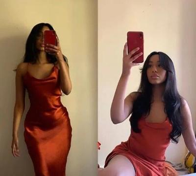 Simple Charming Orange Long Prom Dresses