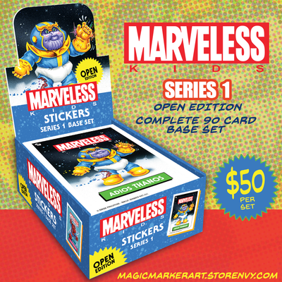 Marveless kids trading cards - series 1 base set mini box *open edition - Thumbnail 1