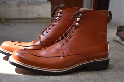 Adult Brown Hand Made Ankle High Leather Boot, Lace Up Formal Wear Boot