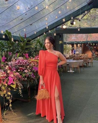 Charming A Line Long One Shoulder Prom Gowns