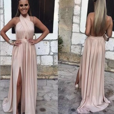 Halter prom dresses backless for women - Thumbnail 1
