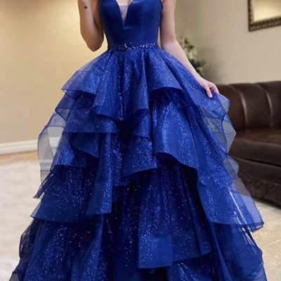 Sparkly prom dresses tiered gown - Thumbnail 2