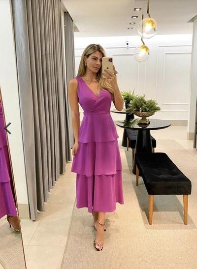 Simple Elegant Purple Women Sexy Prom Dresses