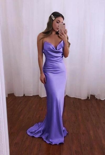 Mermaid Purple Long Prom Dress for Women