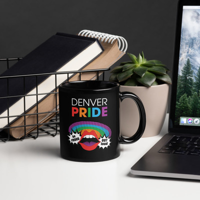 Denver Pride 2023 Black Glossy Mug