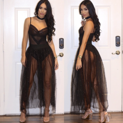 Sexy black prom dresses spaghetti straps ankle length - Thumbnail 1