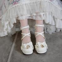 Sweet Bow Flounce Lace Heeled Mary Jane Shoes - Thumbnail 1