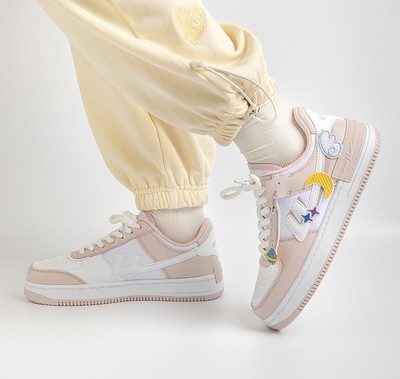 Astronaut Moon Stars Angel Stickers Japanese Causal Girl Sweet Cute Pink White Women Sneakers Sports Running Shoes