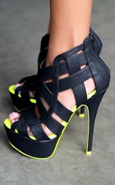 Sexy mosaic platform stiletto high-heeled sandals