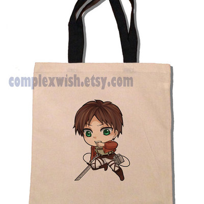 Attack on titan cotton tote - eren jaeger - Thumbnail 1