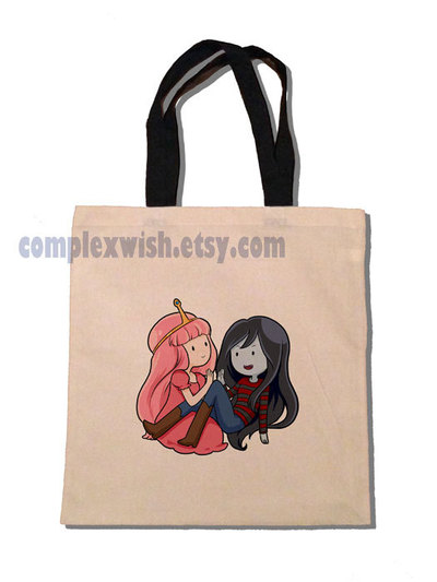 Adventure time cotton tote - Bubblegum and Marceline
