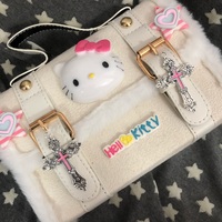 Kitty Sanrio Cute Girl Silver Cross Sweet White Cream Bag - Thumbnail 1