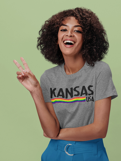 Kansas USA Women's Rainbow T-shirt