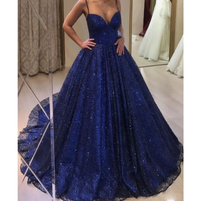 Sparkly prom dresses ball gown spaghetti straps - Thumbnail 2