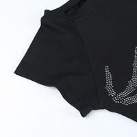 Crystal Rhinestone Hand Finger Crop Top - Thumbnail 4
