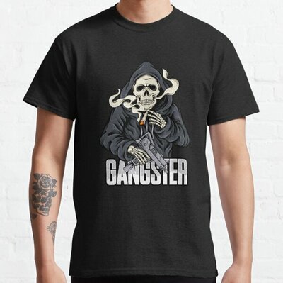 Gangster Skull Essential T-Shirt, Long Sleeve, Sweatshirt, Hoodie For Men Women