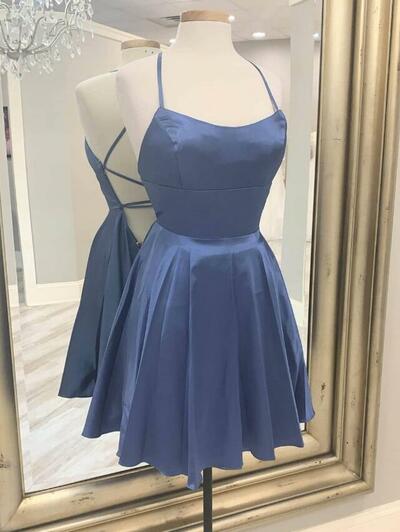 Simple Scoop Neck Short Homecoming Dresses