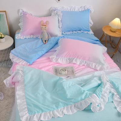 New Gradient Color Princess Fitted Sheet Bed Sheet Duvet Cover Four-Piece Set