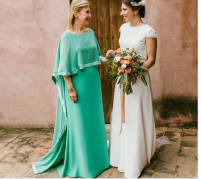 Green Simple Mother of Bride and Groom Dress Evening Dress