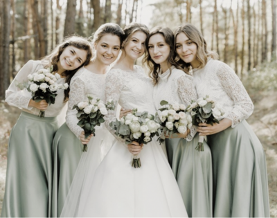 Sage Bridesmaid Dresses for Wedding Party Two Piece