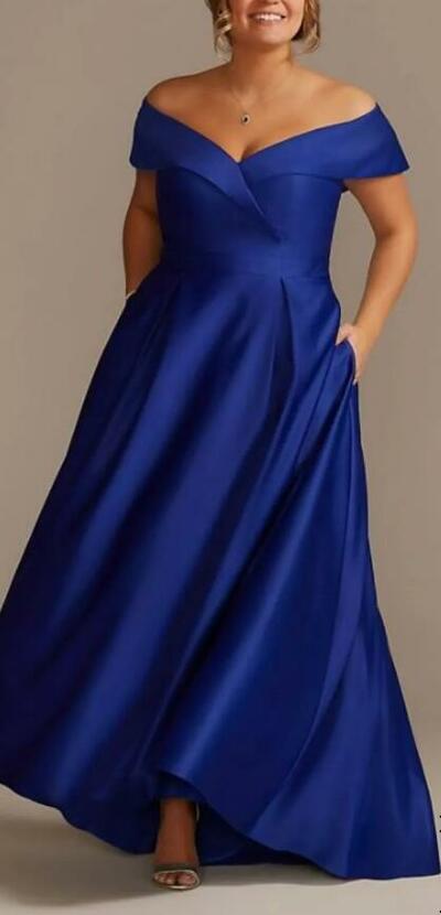 Plus Size Royal Blue Mother of Bride and Groom Dress Evening Dress