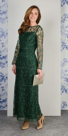 Elegant Mother of Bride and Groom Dress Dark Green Lace Evening Dress