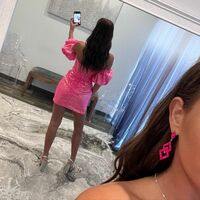 Cute A Line Sweetheart Hot Pink Sequins Short Homecoming Dress with Ruffled Sleeves - Thumbnail 3