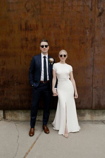 Simple Mermaid Side Slit Wedding Dress Bridal Dress