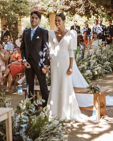 Simple Mermaid Half Sleeve Wedding Dress Bridal Dress