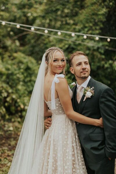 Simple Ball Gown Lace Beach Boho Wedding Dress Bridal Dress