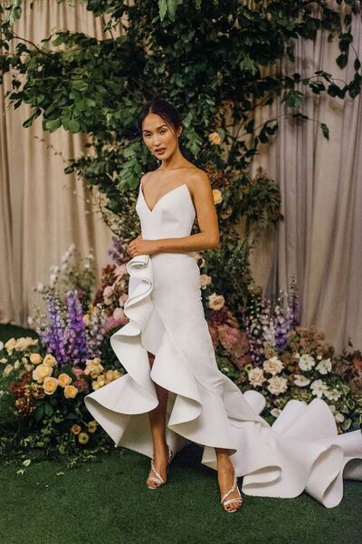 Simple Sheath Beach Boho Wedding Dress Bridal Dress