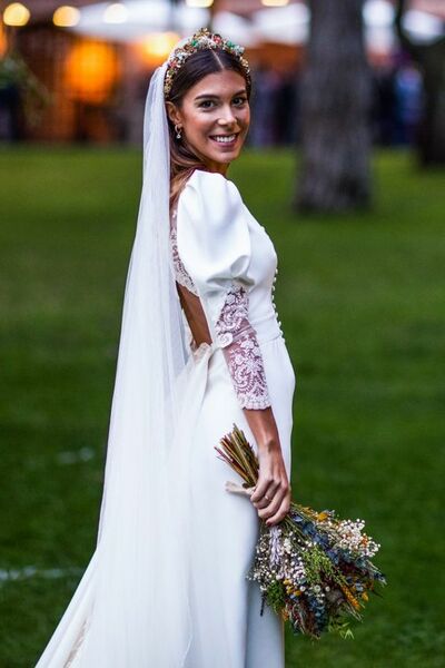 Simple Sheath Lace Long Sleeve Beach Boho Wedding Dress Bridal Dress