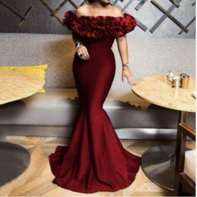 Halter maroon bridesmaid dresses for wedding  - Thumbnail 1