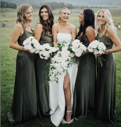 Olive Green Bridesmaid Dresses for Wedding Party Sheath