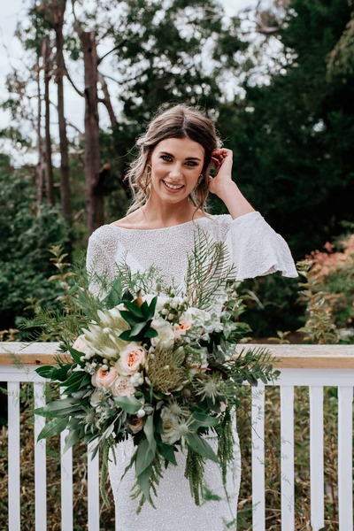 Simple Mermaid Sequins Lace Beach Boho Wedding Dress Bridal Dress