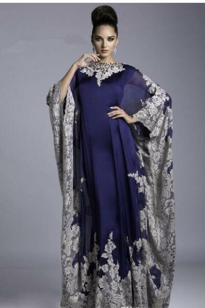 Long Sleeve Mother Of The Bride Dresses Jewel Neck Applique Lace Formal Dress Arabic Evening Dresses Abaya Dubai