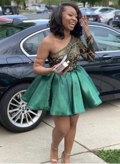 Single Length Homecoming Dresses Green