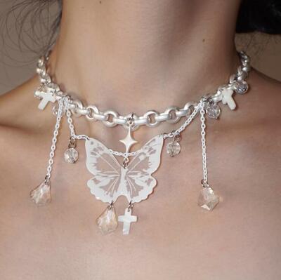 Butterfly Multi-layer Tassel Y2K Necklace Choker