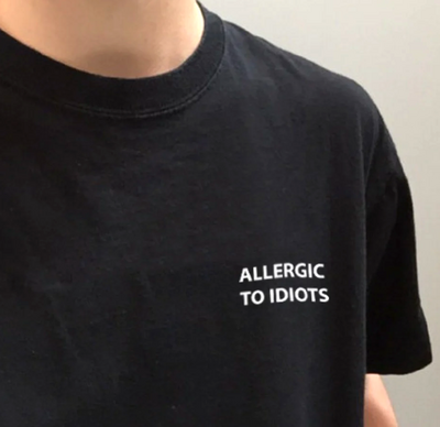 Free Shipping-ALLERGIC TO IDIOTS TEE