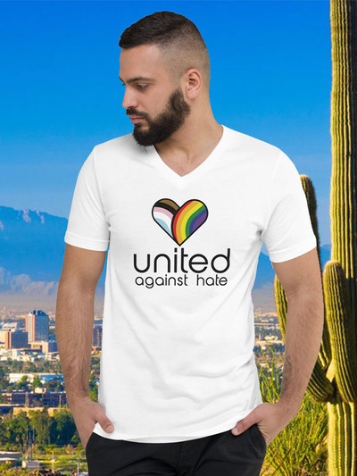 Phoenix Pride 2023 White Unisex V-neck T-shirt