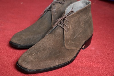 Unique Western Style Brown Chukka Boot, Lace Up Genuine Suede Formal Boot