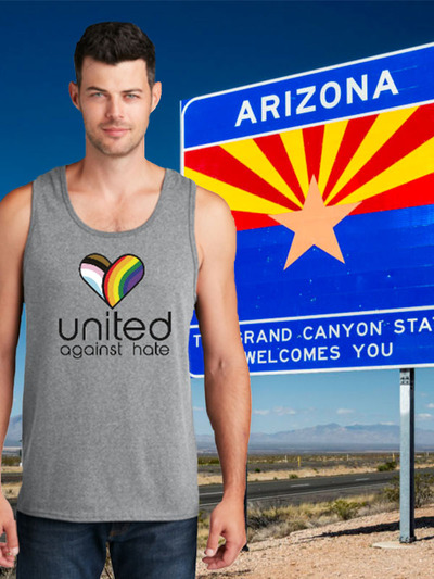 United Against Hate Phoenix Pride 2023 Athleic Grey Unisex Tank Top
