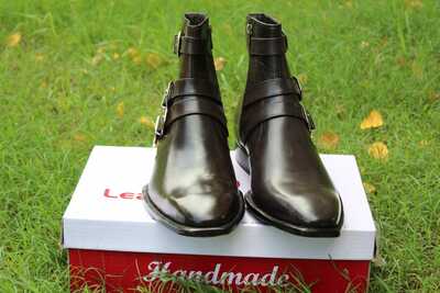 Handmade Classic Dark Brown Calf Leather Jodhpur Boot