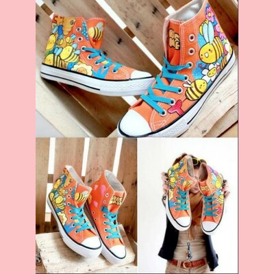 New cartoon funny popular fashion hand-painted shoes sneakers